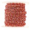 Rosario catena rosato mezzi cristalli rosso diamantato tondo sfaccettati 3-4mm 1Metro