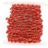 Rosario catena rosato mezzi cristalli rosso fluo tondo sfaccettati 3-4mm 1Metro