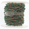 Rosario catena rosato mezzi cristalli smeraldo sfaccettati tondo 3-4mm 1Metro