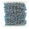 Rosario catena rosato mezzi cristalli turchese tondo sfaccettati 3-4mm 1Metro