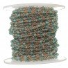Rosario catena rosato mezzi cristalli verde acqua tondo sfaccettati 3-4mm 1Metro
