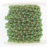 Rosario catena rosato mezzi cristalli verde crisoprasio tondo sfaccettati 3-4mm 1Metro