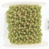 Rosario catena rosato mezzi cristalli verde fluo tondo sfaccettati 3-4mm 1Metro