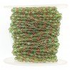 Rosario catena rosato mezzi cristalli verde peridoto tondo sfaccettati 3-4mm 1Metro