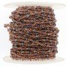 Rosario catena rosato mezzi cristalli viola arcobaleno tondo sfaccettati 3-4mm 1Metro