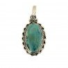 Ciondolo Di Argento 925 con Turchese Forma Ovale Stile Etnico
