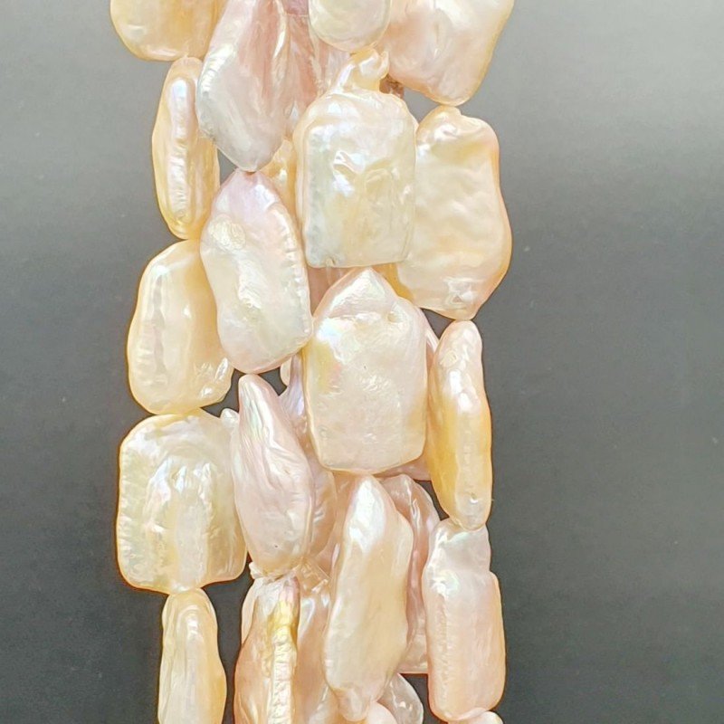 Perle di fiume barocche rosa rettangolare piatto