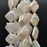 Perle di fiume bianco quadrato foro diagonale 18-20X22mm
