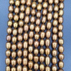 Perle di fiume sabbia ovale foro passante