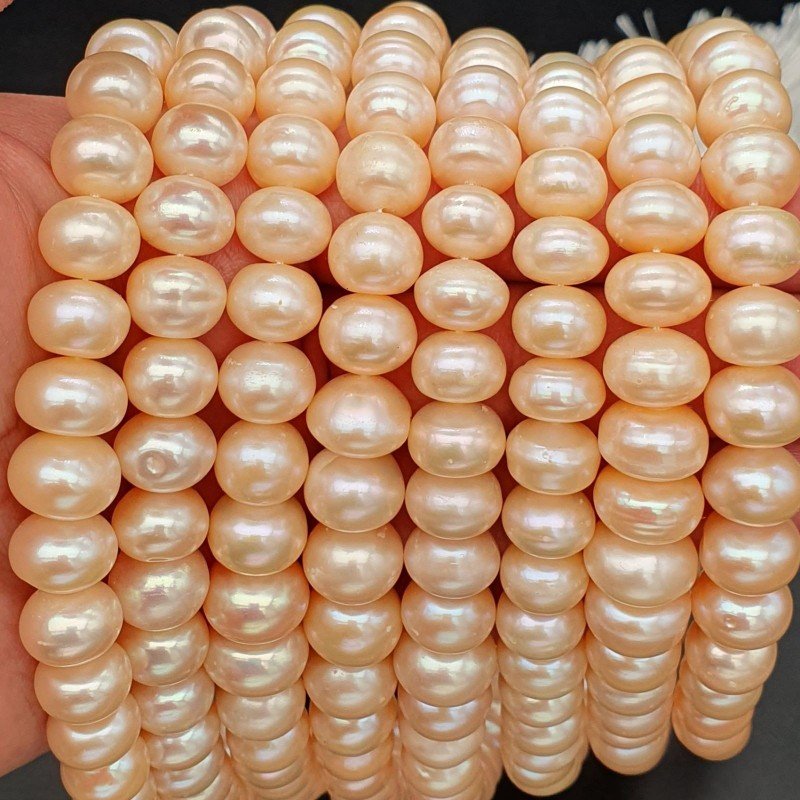 Perle di fiume rosa cipolle rondelle 11.5mm