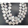Perle di fiume bianco quadrato foro diagonale 18-20X22mm