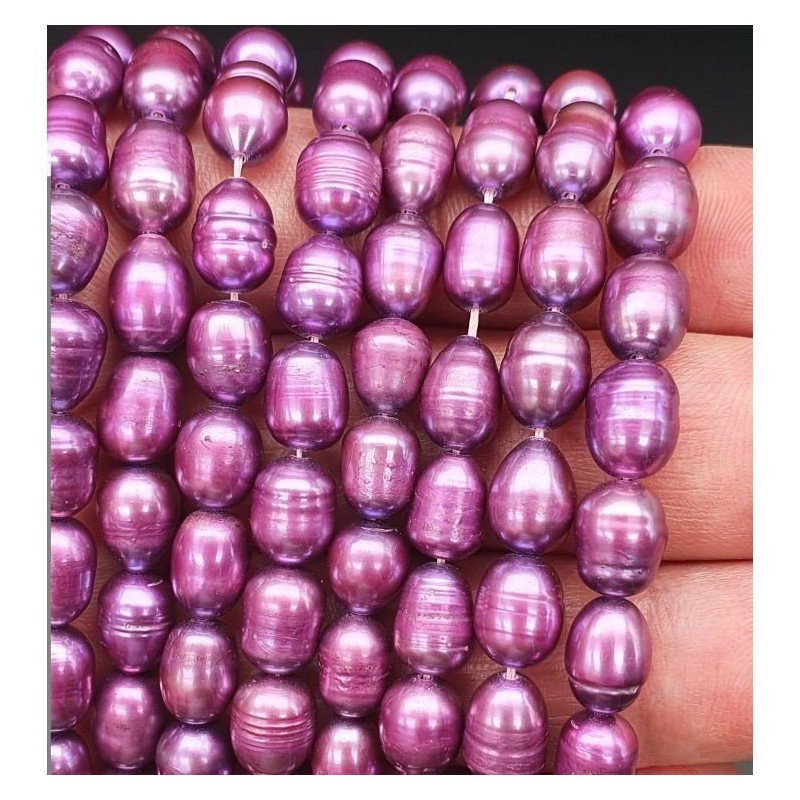 Perle di fiume tondo ovale tondo viola