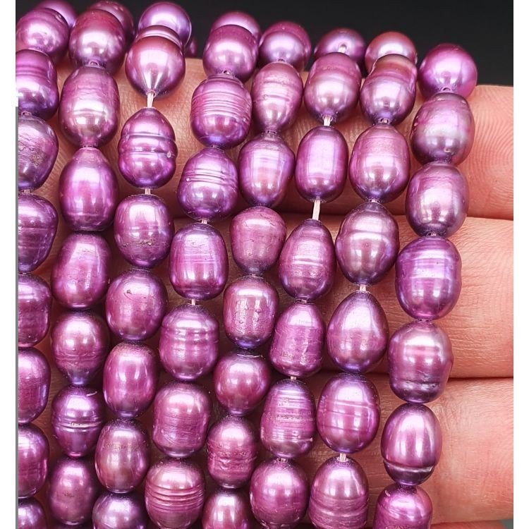 Perle di fiume tondo ovale tondo viola