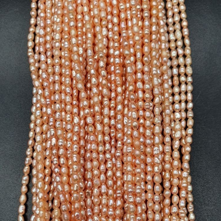Perle di fiume rosa micro riso 2.5mm
