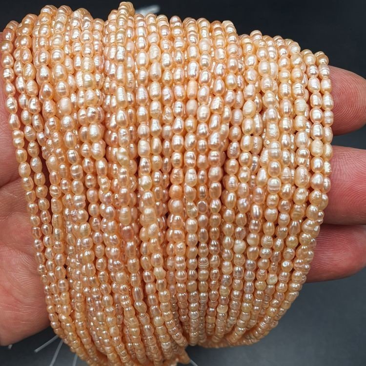 Perle di fiume rosa micro riso 2.5mm