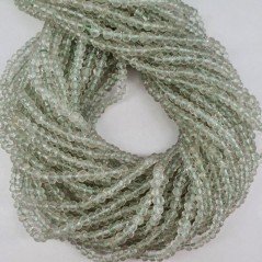 Ametista Verde Naturale in Perline Forma Rondelle Sfaccettato a Mano Foro Passante 03-04mm