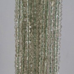 Ametista Verde Naturale in Perline Forma Rondelle Sfaccettato a Mano Foro Passante 03-04mm