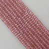 Zircone Rosa in Perline Forma Rondelle Sfaccettato a Mano Foro Passante 03mm