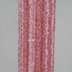 Zircone Rosa in Perline Forma Rondelle Sfaccettato a Mano Foro Passante 03mm