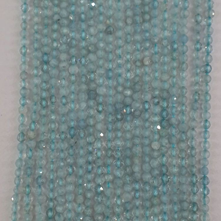 Acquamarina Naturale Forma Tondo Taglia Diamante, Micro Sfaccettato Machine Cut 02mm