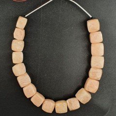 Pietra di Luna Rosa Naturale Perline Forma Cubetti Sfaccettato a Mano 09-12mm