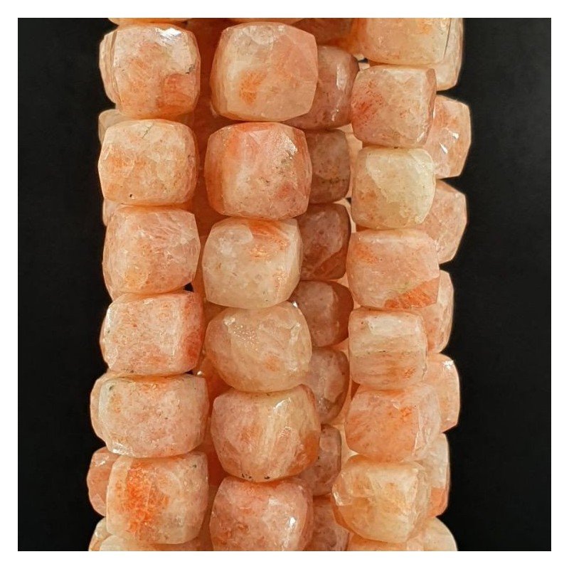 Pietra del Sole Naturale Perline Forma Cubetti Sfaccettato a Mano 07-10mm