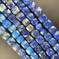 Lapis Lazuli Naturale Perline Forma Cubetti Sfaccettato a Mano 06-09mm