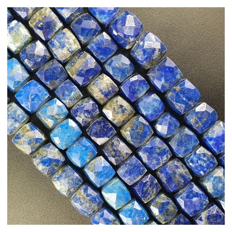 Lapis Lazuli Naturale Perline Forma Cubetti Sfaccettato a Mano 06-09mm