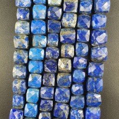 Lapis Lazuli Naturale Perline Forma Cubetti Sfaccettato a Mano 06-09mm