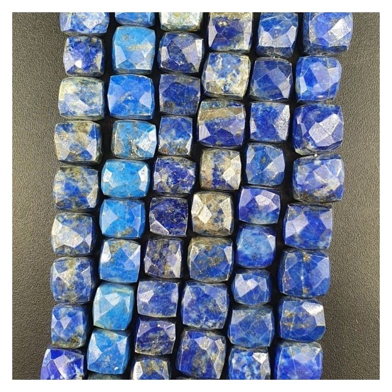 Lapis Lazuli Naturale Perline Forma Cubetti Sfaccettato a Mano 06-09mm