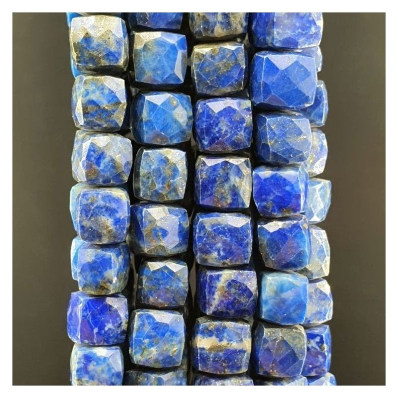 Lapis Lazuli Naturale Perline Forma Cubetti Sfaccettato a Mano 06-09mm