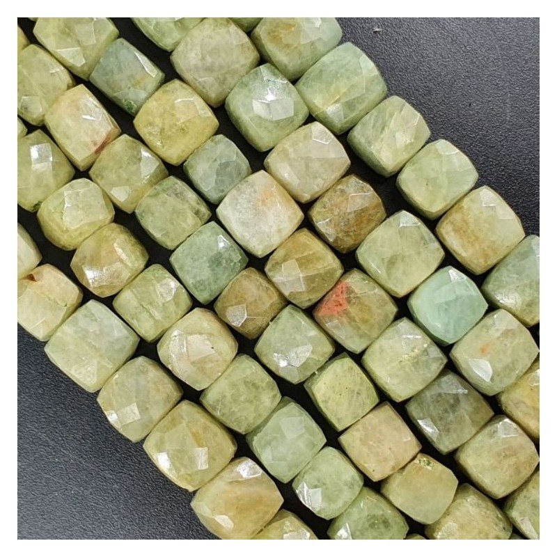 Acquamarina Verde Aqua Naturale Perline Forma Cubetti Sfaccettato a Mano 06-8mm