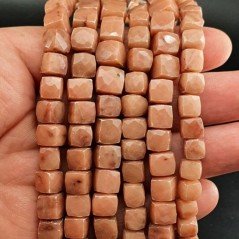 Rodonite Rosa Naturale Perline Forma Cubetti Sfaccettato a Mano 08-10mm