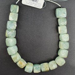 Acquamarina Naturale Perline Forma Cubetti Sfaccettato a Mano 08-10mm