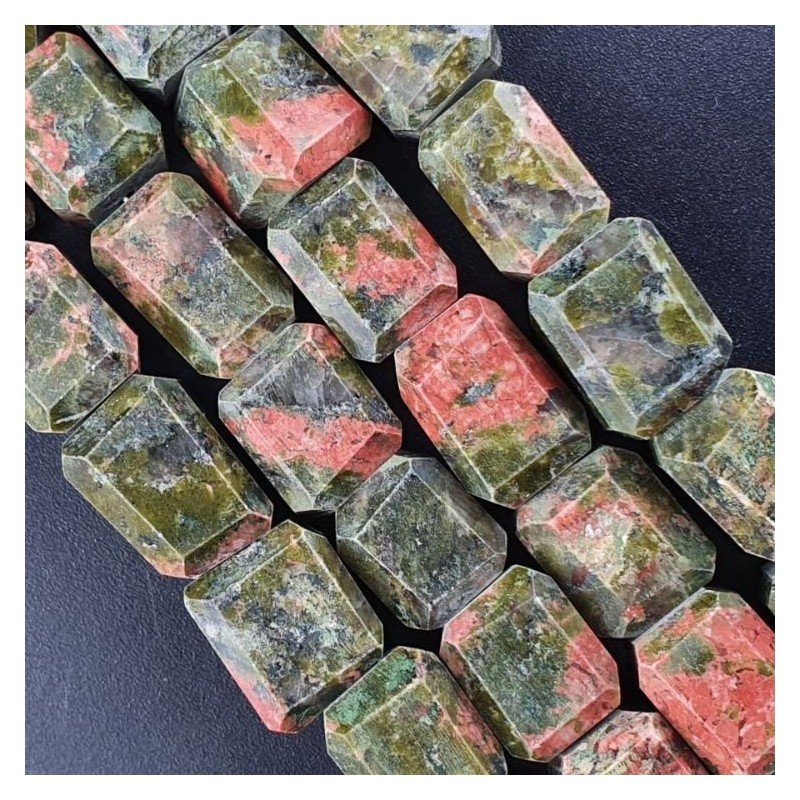 Unakite Naturale Sassi Sfaccettati Taglio Gemma