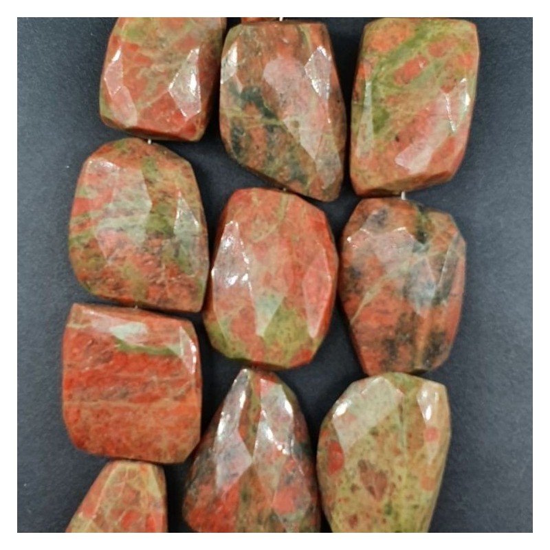 Unakite Naturale Sassi Piatti Sfaccettati A Mano