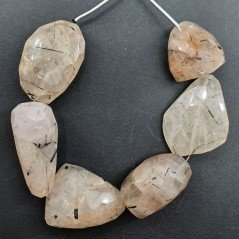 Quarzo Rutilato Tormalinato Naturale Sassi Sfaccettato A Mano