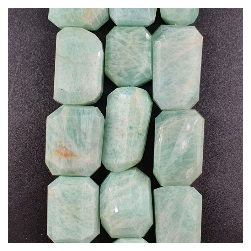 Amazzonite Braziliana (A) Sassi Sfaccettati A Mano Taglio Laser