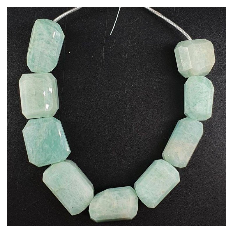 Amazzonite Braziliana (A) Sassi Sfaccettati A Mano Taglio Laser