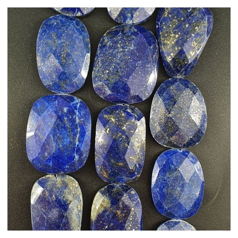 Lapis Lazuli (A) Sassi Piatti Briolette Sfaccettati A Mano Bordo Arrotondato
