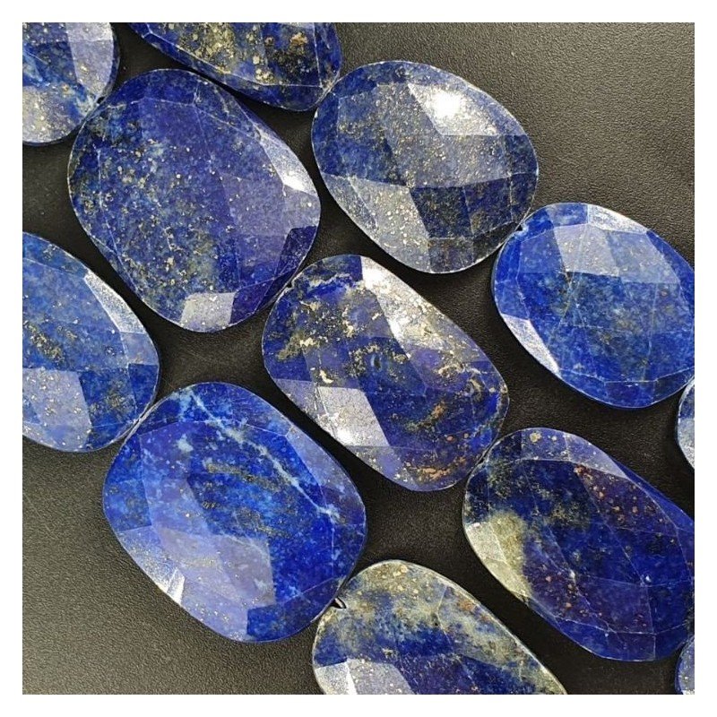 Lapis Lazuli (A) Sassi Piatti Briolette Sfaccettati A Mano Bordo Arrotondato
