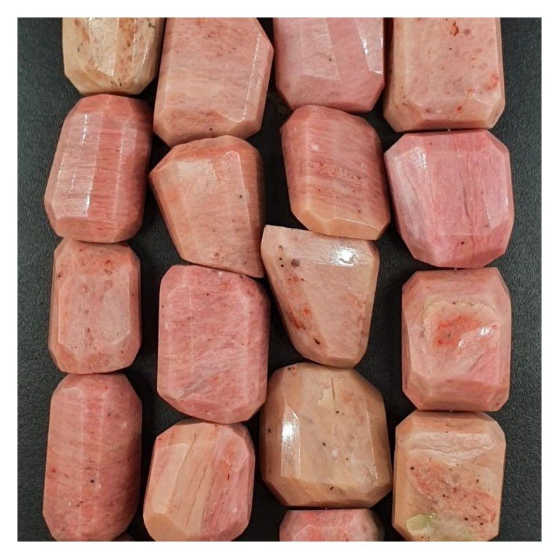 Rodonite (A) Naturale Sassi Sfaccettate A Mano Taglio Laser