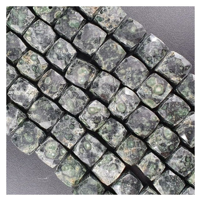 Agata Muschiata Naturale Perline Forma Cubetti Sfaccettato a Mano 10-12mm